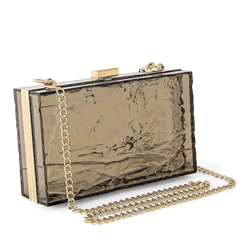 8146 Clear Purse Acrylic Evening Bags clear clutch purse Ripple Shaped